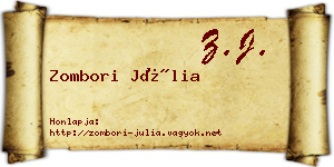 Zombori Júlia névjegykártya
